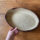 Vintage: Large oval clay gratin dish