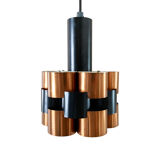 Werner Schou Pendant Lamp Made Of Copper And Black Lacquered Metal - Scandinavian Mid-century - Vint