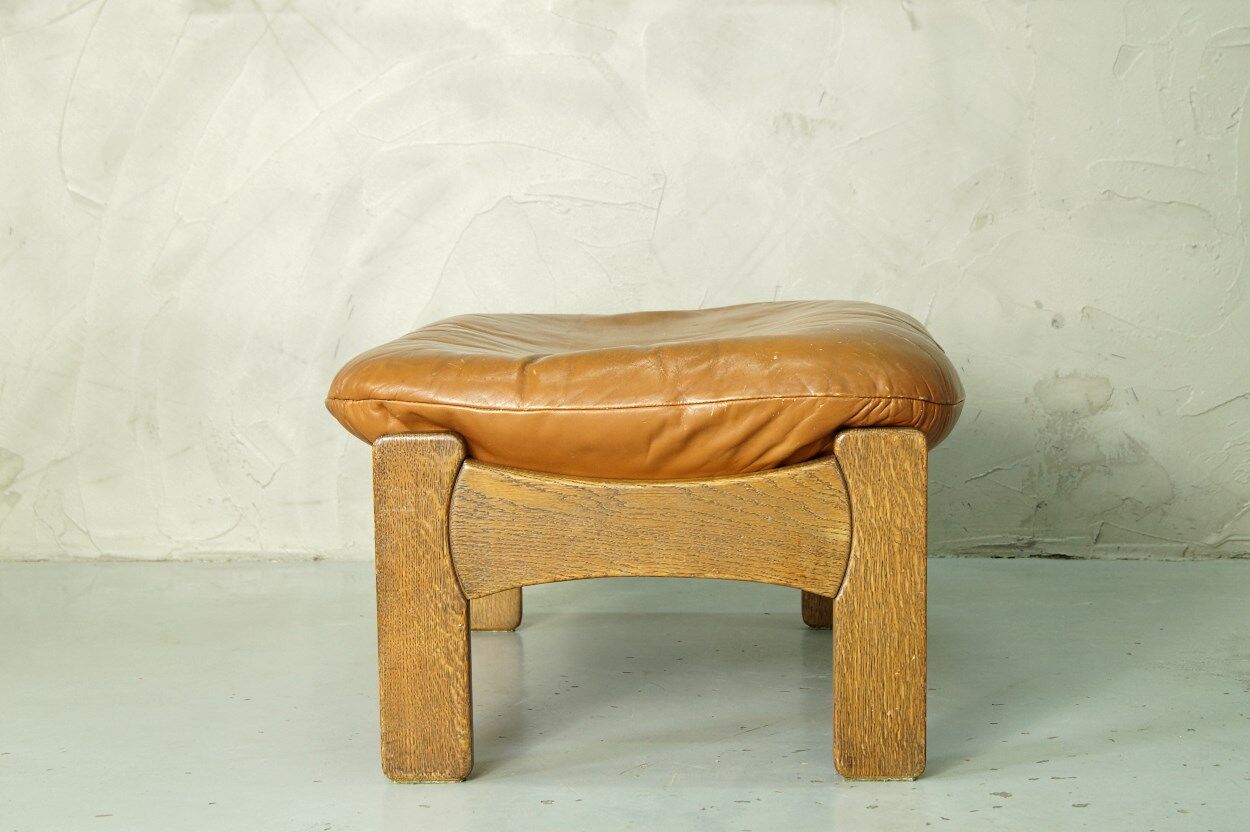 Danish leather ottoman, 1970