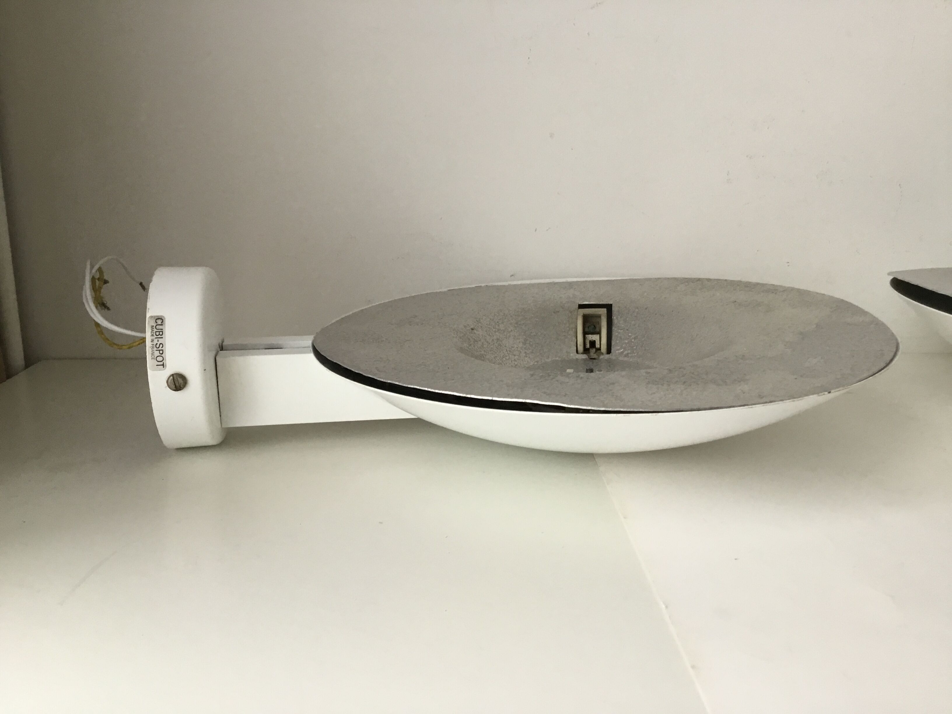 Pair of 80s metal wall lights