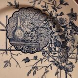 Assiette à dessert vintage française, R. Lafitte, Terre de Fer, Salins