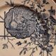 French vintage dessert plate, R. Lafitte, Terre de Fer, Salins