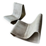 Pair of loop armchairs - willy guhl - swiss 1950