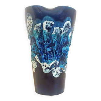 Vase Fat Lava Vallauris Ecume des Mers Hauteur 25,5 cm