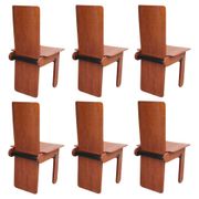 Wooden Chairs attributed to Carlo Scarpa for Gavina, Italy, 1970s, Set of 6