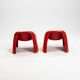 Ensemble de deux fauteuils Toga orange par Sergio Mazza pour Artemide, années 1960