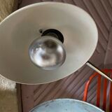 Aluminor desk lamp in white and black lacquered metal, 1960.