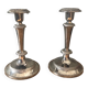 Silver metal candle holders that can be paired.