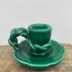 Vallauris candle holder in vintage green ceramic 1970