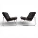 Set of 2 Drabert lounge chairs in brown leather by Gerd Lange, 1970