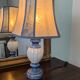 Blue and white alabaster living room lamp