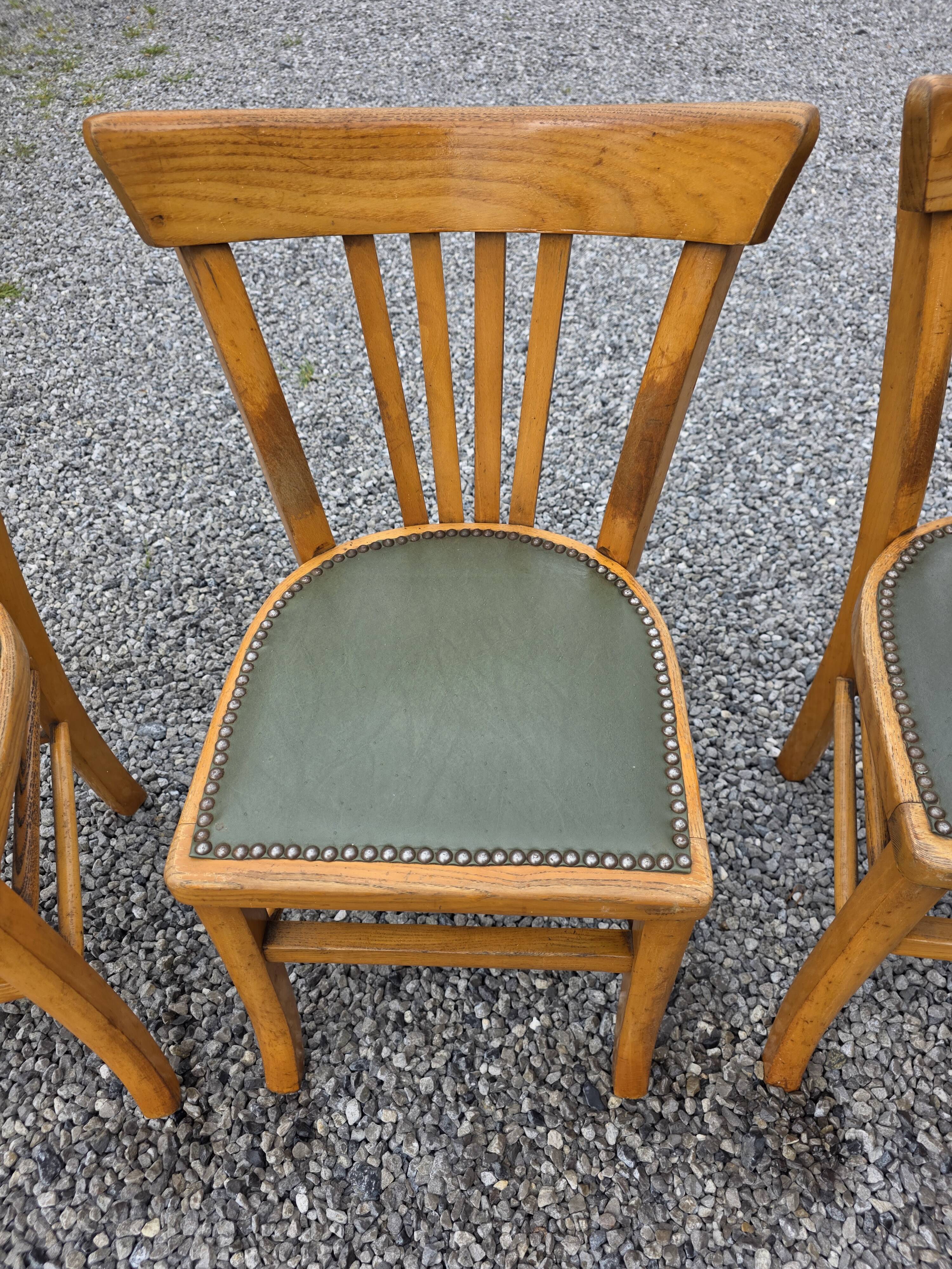 6 bistro chairs in solid oak, 1920s