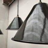 Enameled sheet metal pendant lights