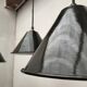 Enameled sheet metal pendant lights