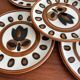 Boch La Louvière vintage dessert plates 1970 model Kimon.