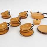 Vaisselle en porcelaine ocre de Roger Mourre pour Dieulefit, France années 1950