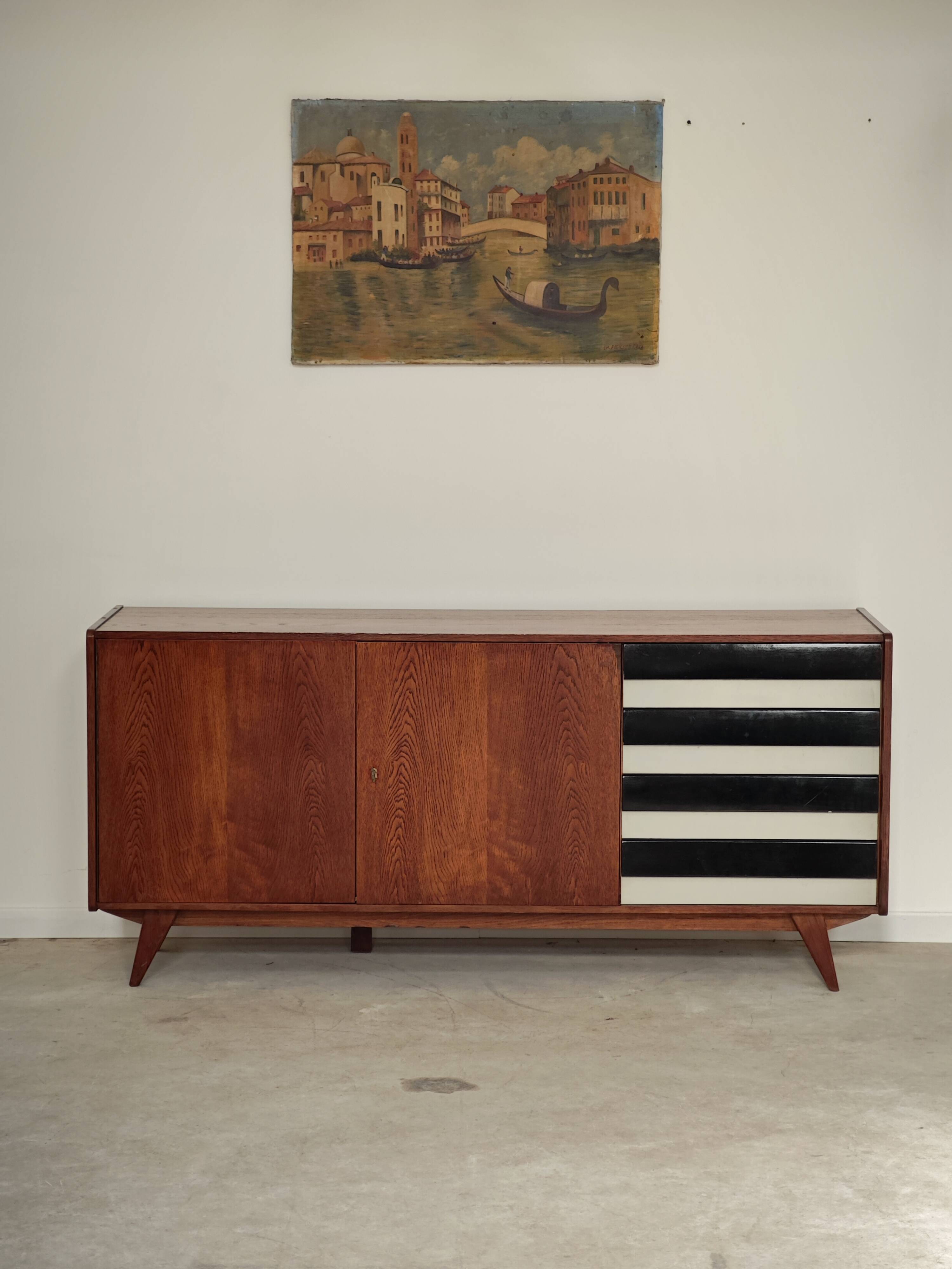 Black and white U 460 sideboard by Jiri Jiroutek for Interier Praha 1960