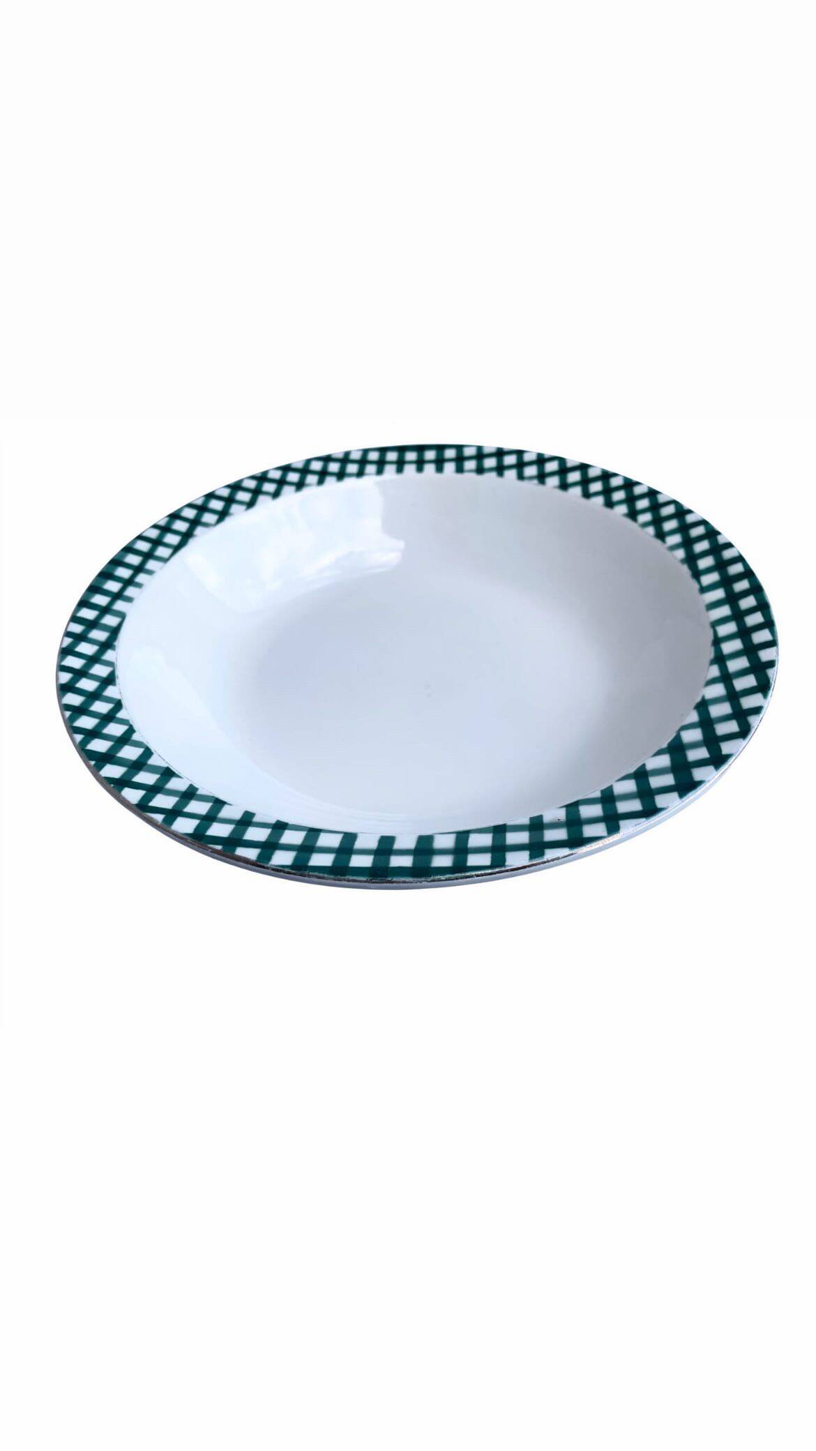 Serving dish Digoin & Sarreguemines "Scottish" pine green and gold years