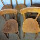 Set of 9 mismatched bistro chairs, 1950s.