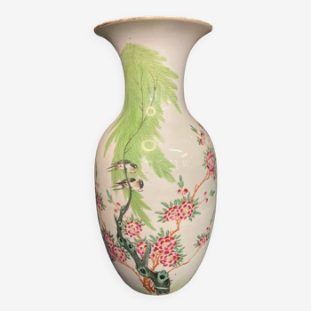 China, old large polychrome porcelain vase late 19th century