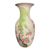 Chine, ancien grand vase en porcelaine polychrome fin xixème