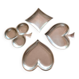 Set of 4 stainless steel empty pockets clover, heart, peak, diamonds