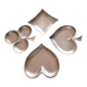Set of 4 stainless steel empty pockets clover, heart, peak, diamonds