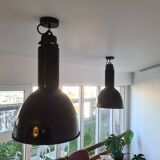 Czechoslovakian black industrial lamp from the 40s/50s called Bauhausde