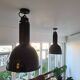 Czechoslovakian black industrial lamp from the 40s/50s called Bauhausde