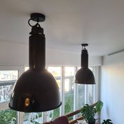 Czechoslovakian black industrial lamp from the 40s/50s called Bauhausde
