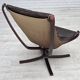 1970s, Norwegian design by Sigurd Ressel, chair "Falcon" with footstool.