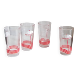 Set of 4 orangeade glasses, Made in Yugoslavia