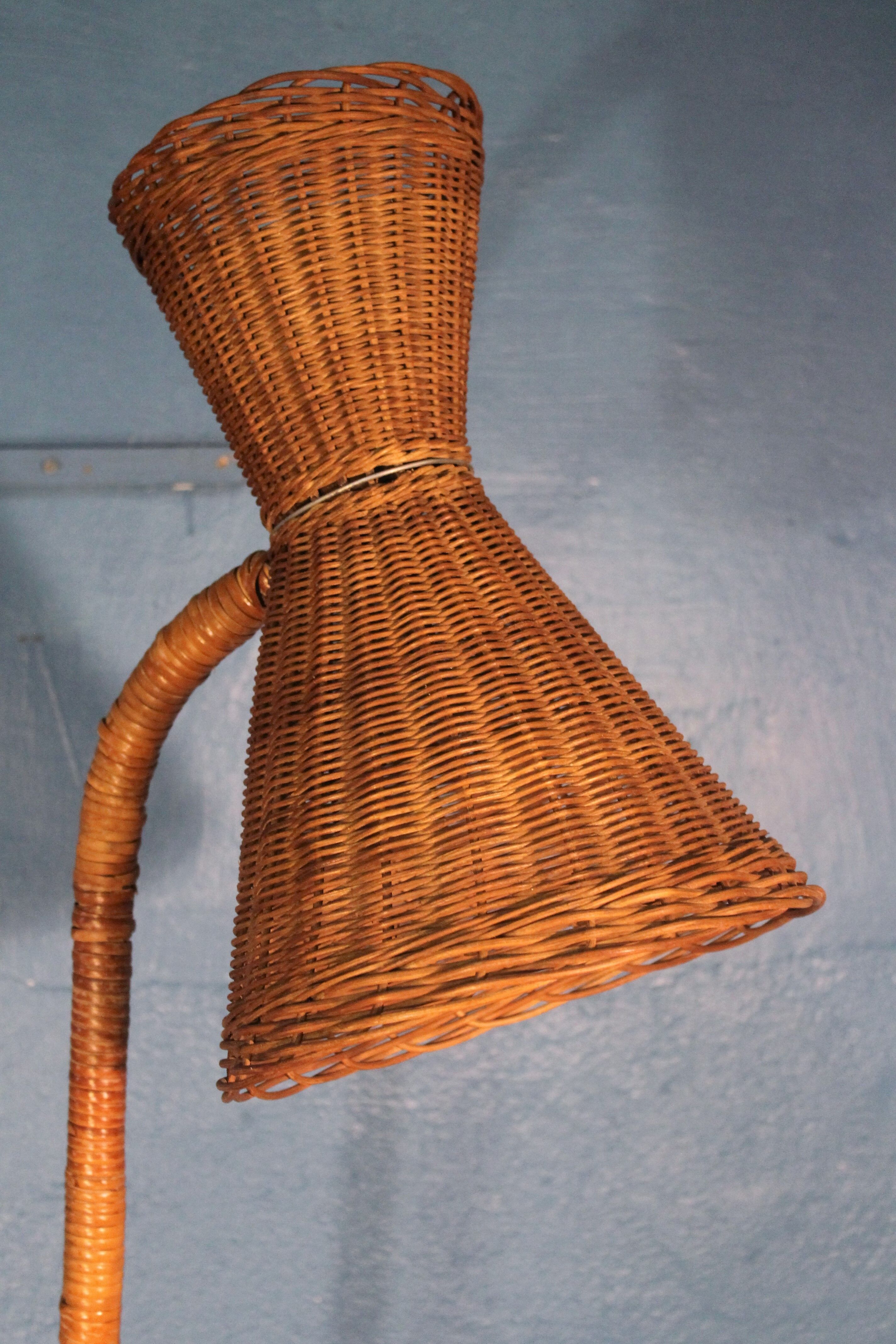 Rattan floor lamp 1950