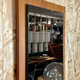 60s 70s teak mirror 77x37cm