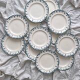 12 ironstone dinner plates “Florence” Longwy
