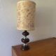 70s wooden chrome flower lamp
