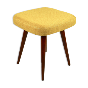 tabouret en tweed jaune