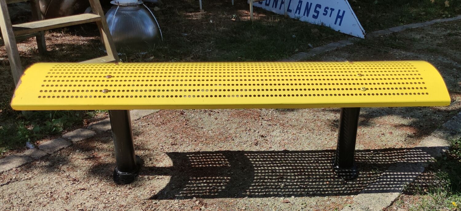 Vintage yellow metal bench