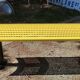 Vintage yellow metal bench