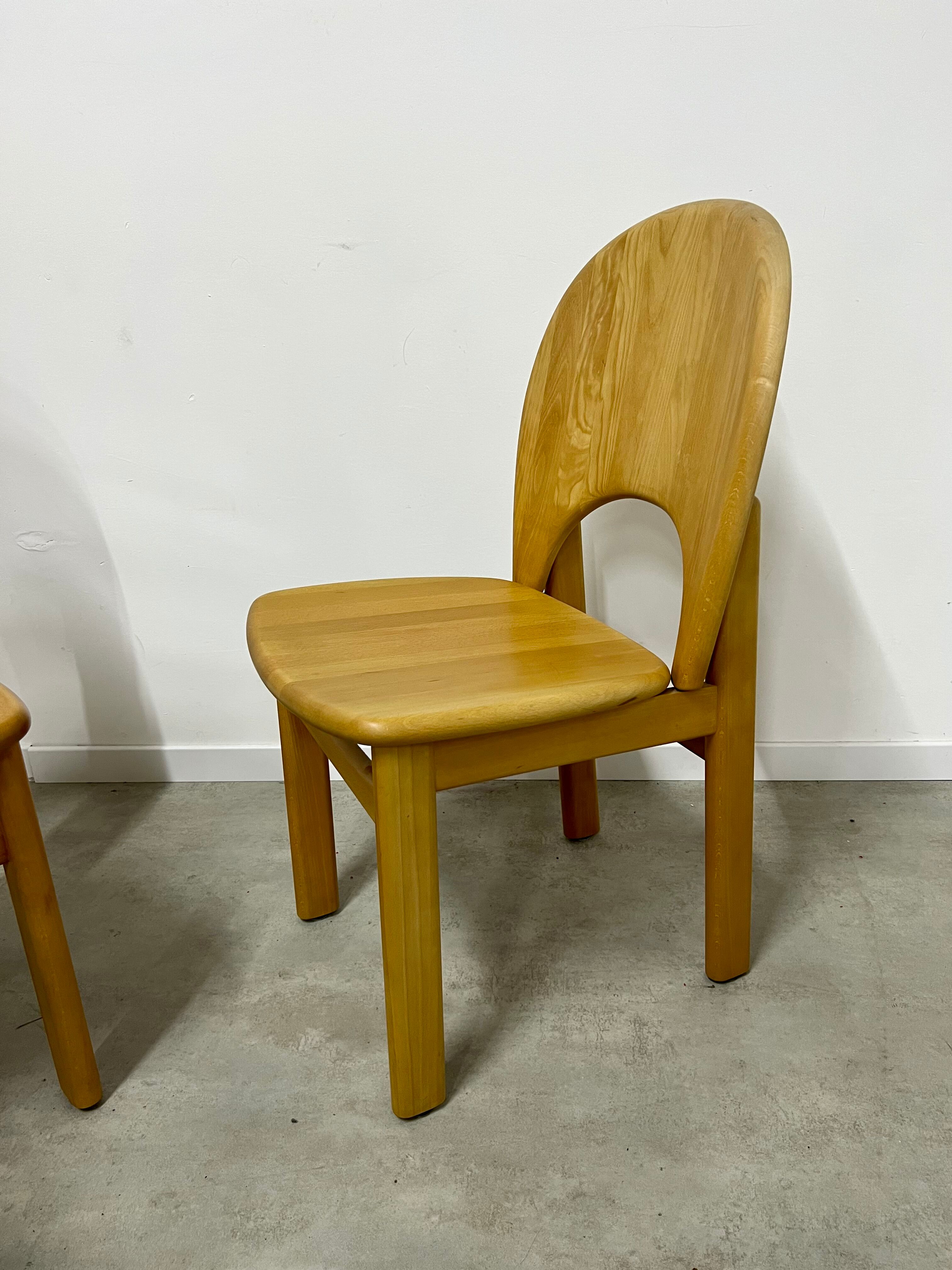 Lot de 4 chaises scandinave möbelfabrik glostrup orme massif vintage 70
