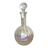 Round iridescent glass carafe, 20th century