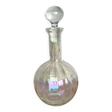 Carafe ronde verre irisé XXème