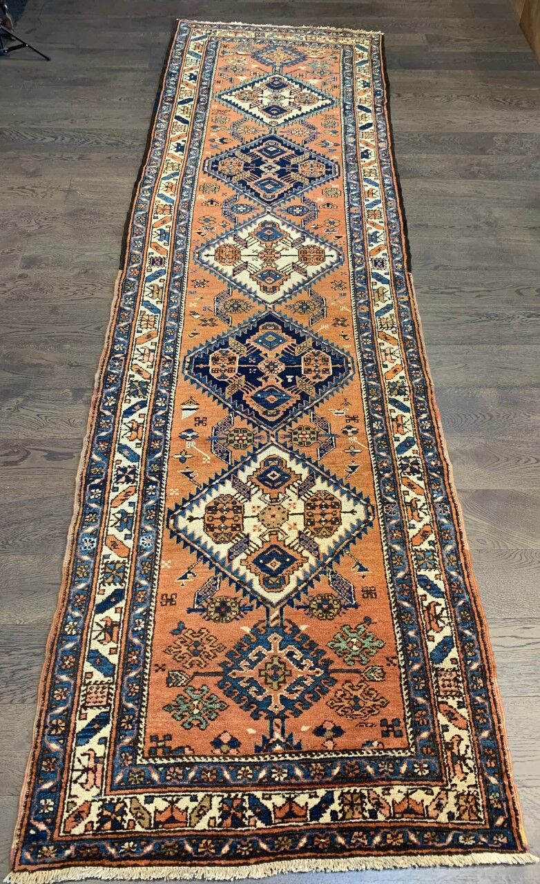 Antique handmade Heriz Karaja rug