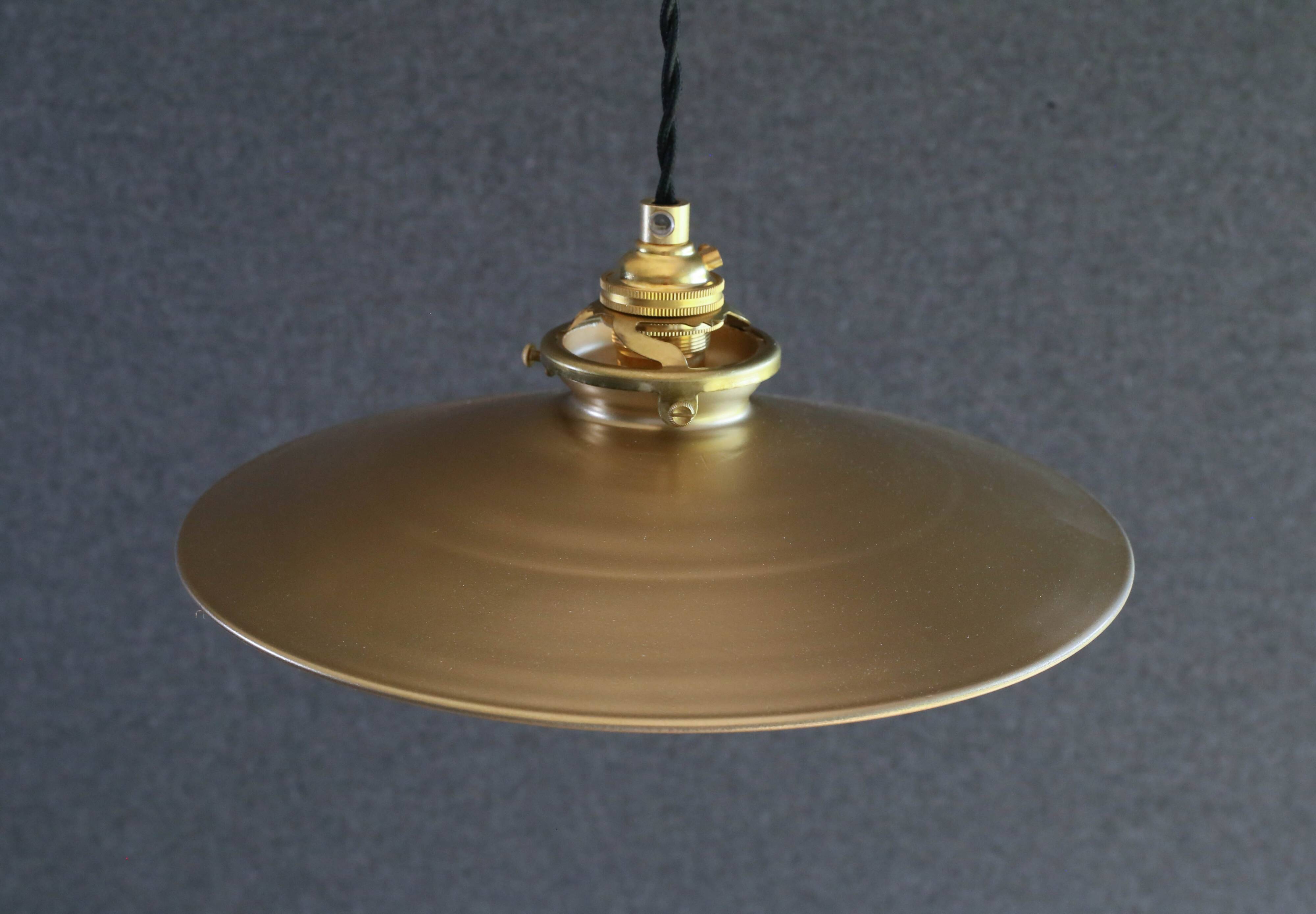 old opaline pendant light painted gold, delivered with new cable and socket