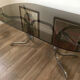 Table chrome et verre 70s