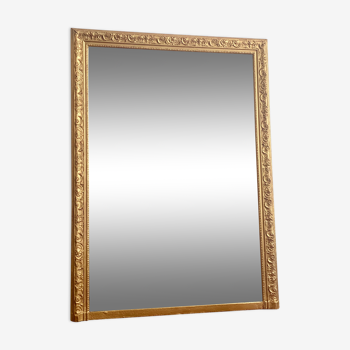 Miroir ancien rectangulaire Louise Philippe doré cheminée 115x156cm