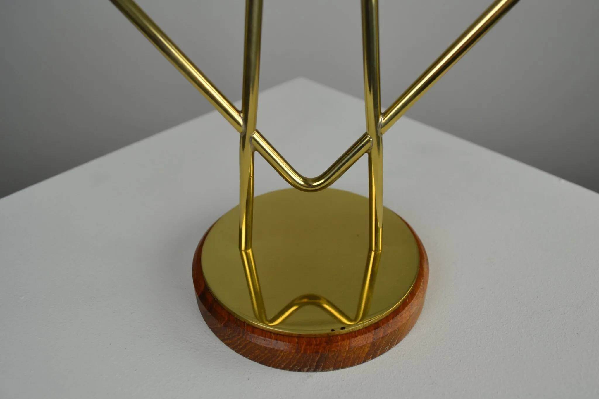 Brass and Teak Candelabra by Gunnar Ander for Ystad-Metall, Sweden, 1950s