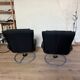 Ikea malung leather armchairs black