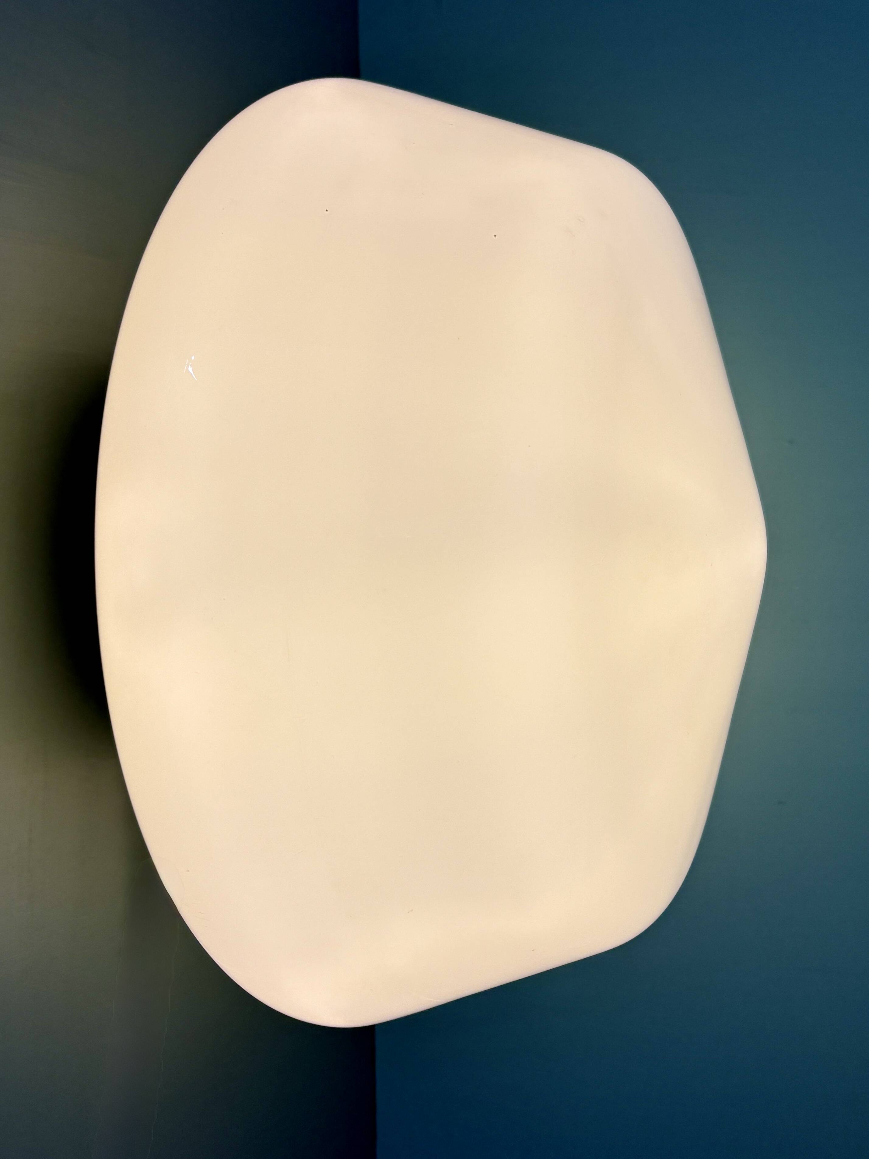 Vintage Mazda XXL globe wall or ceiling light in white opaline