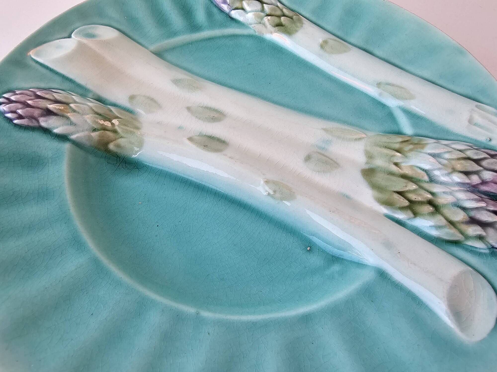 Asparagus plate Lunéville Keller and Guérin - Art Nouveau